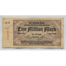 ALEMANIA 1923 ESTADO DE BADEN  1,000,000 MARCOS BILLETE EN BUEN ESTADO